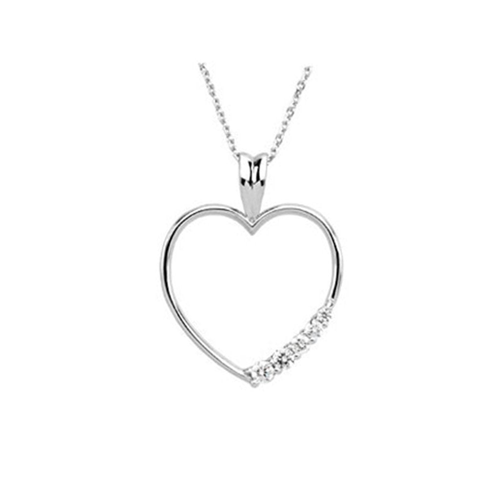 14k Yellow Gold 1/5 Cttw. Diamond Heart Journey Pendant Necklace, 18"