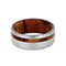 The Men's Jewelry Store (Unisex Jewelry) Beveled Brushed Titanium 8mm Comfort-Fit Tulipwood Sleeve Band