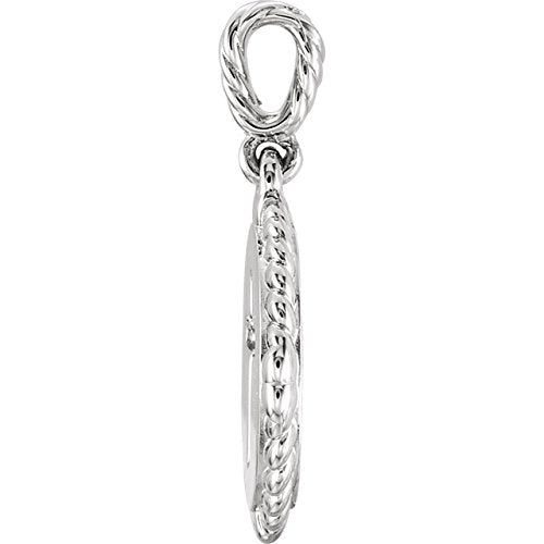 Diamond Cross Rope Pendant, Rhodium-Plated 14k White Gold (.05 Ctw, Color G-H, Clarity I1)