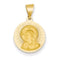 14k Yellow Gold Matka Boska Czestochowska Reversible Medal Pendant (17X14MM)