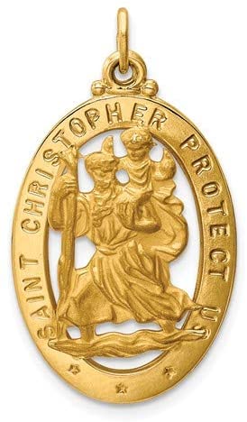 14k Yellow Gold St. Theresa Medal Pendant (18x15MM)