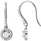 Charles & Colvard Diamond Halo Earrings, 14k White Gold (1 Cttw, Color GH, Clarity I1)