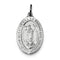 Rhodium-Plated Sterling Silver Spanish Lady Of Guadalupe Medal Pendant (26.5X16MM)