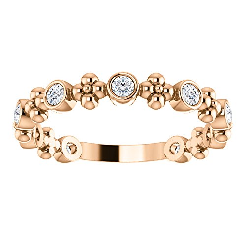 Diamond Beaded Ring, 14k Rose Gold (0.25 Ctw, Color G-H, I1 Clarity)