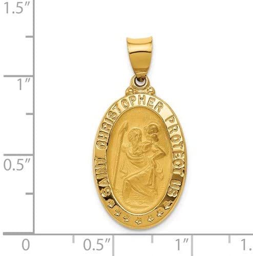 14k Yellow Gold St. Christopher Medal Pendant (20X15MM)