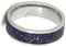 The Men's Jewelry Store (Unisex Jewelry) Blue Stardust with Meteorite and 14k Yellow Gold 7mm Comfort-Fit Titanium Ring, Size 5.5