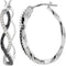 14k White Gold Black and White Diamond Intinity Hoop Earrings (1/2 Ctw, Color GH, Clarity I1)