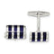 Sterling Silver Lapis Rectangle, Toggle Back Cuff Links