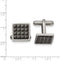 Stainless Steel, Black IP Studded Square Cuff Links