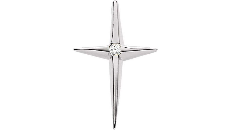 Platinum Star of Bethlehem Diamond Cross Pendant (.25 Ct, G-H Color,SI1 Clarity)
