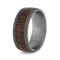 Leopard Wood 8mm Sandblasted Comfort-Fit Titanium Wedding Band