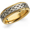 7mm 14k Yellow and White Gold Raised Celtic Designer Band, Size 6.5