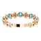 Genuine Blue Zircon Beaded Ring, 14k Rose Gold