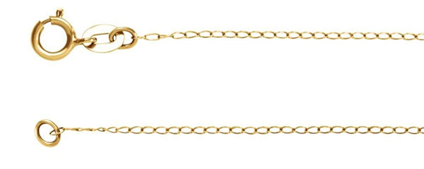 14k Yellow Gold Solid Curb Chain, 24" (1.00MM)