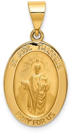 14k Yellow Gold St. Jude Thaddeus Medal Pendant (22X14MM)