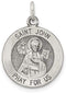 Sterling Silver Antiqued St. John Medal (22X16MM)