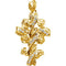 Diamond Floral Style Cross 14k Yellow Gold Pendant