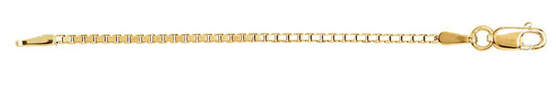 14k Yellow Gold 1.75mm Box Chain, Extender Safety Chain, 5.75"