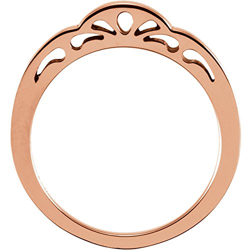 Cut-Out Paisley 3mm Stackable 14k Rose Gold Ring