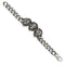 Men's Polished Stainless Steel Antiqued Lion Head Link Bracelet, 8.5"