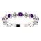 Genuine Amethyst Beaded Ring, Rhodium-Plated Sterling Silver