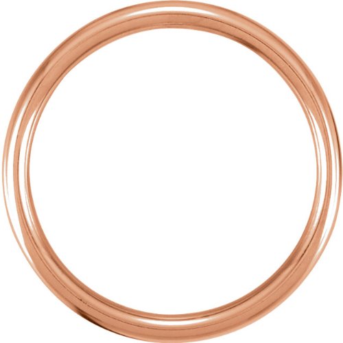 7mm 14k Rose Gold Euro-Style Light Comfort-Fit Band, Sizes 4 to 14