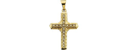 Diamond Welsh Cross 14k Yellow Gold Pendant