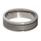 Rope Trimmed 6mm Comfort-Fit Satin and Polished Titanium Wedding Band