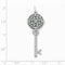 Rhodium Plate Sterling Silver CZ Key Locket Pendant