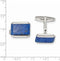 Sterling Silver Rectangle Lapis Cuff Links, 24.1X17.2MM