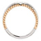 Negative Space Rope Trim and Curved 'V' Ring, Rhodium-Plated 14k White and Rose Gold, Size 5.25