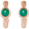 Emerald J-Hoop Earrings, 14k Rose Gold