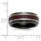 Edward Mirell Black Titanium Stepped Red Carbon Fiber 8mm Comfort-Fit Band