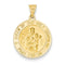 14k Yellow Gold Queen Of The Holy Scapular Reversible Medal Pendant (22X19MM)