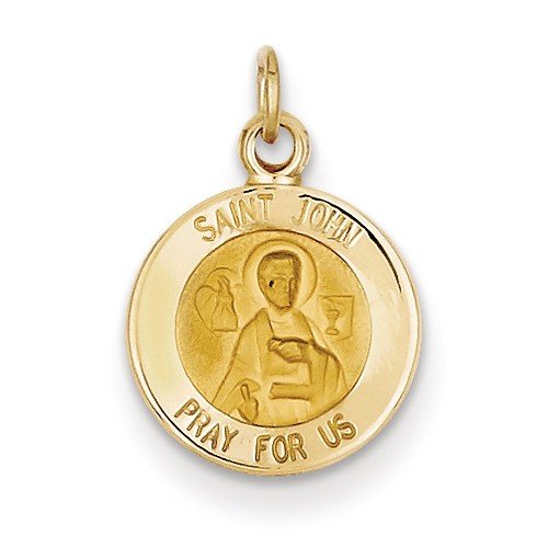 14k Yellow Gold St. John Medal Charm (19X13MM)