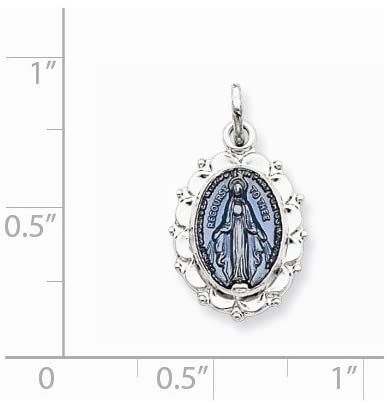 Rhodium-Plated Sterling Silver Miraculous Medal (19X10 MM)