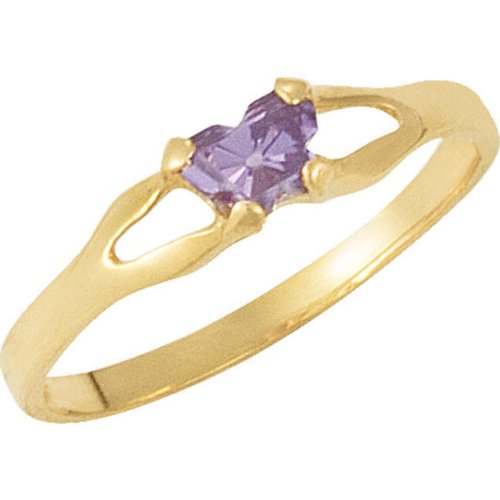 14k Yellow Gold August CZ Birthstone Ring, Size 3