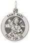 Sterling Silver Antiqued Saint Mark Medal (25X20MM)