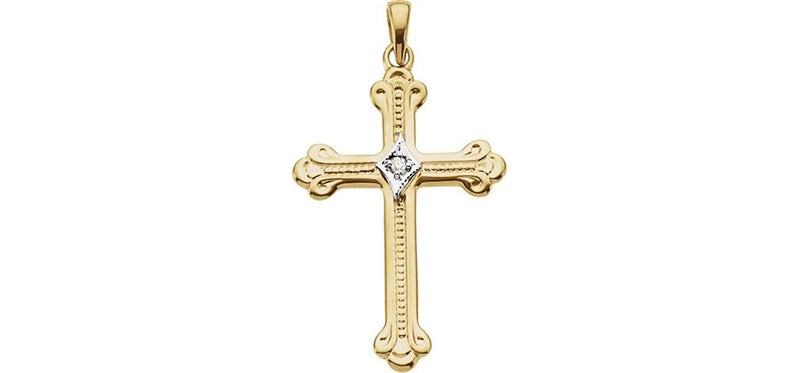 Diamond Cross 14k Yellow Gold Pendant