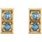 Aquamarine Two-Stone Earrings, 14k Yellow Gold