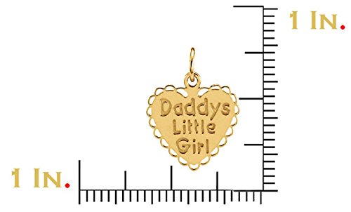 Girl's 14k Yellow Gold 'Daddy's Little Girl' Scalloped Heart Pendant
