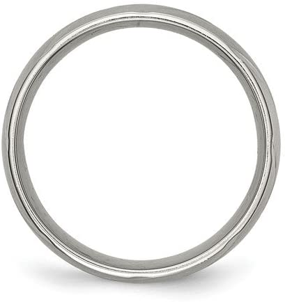 Satin-Brushed, Grey Titanium Swirl Design 8mm Grooved Edge Band, Size 8