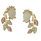 Opal Pear Cabochon Cascade Earrings, 10k Yellow Gold, 12k Green and Rose Gold Black Hills Gold Motif