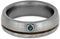 The Men's Jewelry Store (Unisex Jewelry) Alexandrite, Meteorite, Whiskey Barrel Oak Wood 7mm Matte Comfort-Fit Titanium Band, Size 6.75