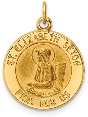 14k Yellow Gold St. Elizabeth Seton Medal Charm (23X15MM)