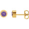 February Birthstone Stud Earrings, 14k Yellow Gold