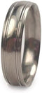 Grooved 6mm Comfort-Fit Titanium Wedding Band, Size 13.75