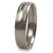 Grooved 6mm Comfort-Fit Titanium Wedding Band, Size 10