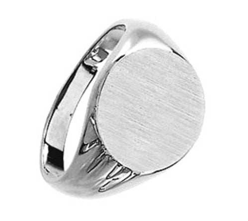 Mens Sterling Silver Flat Top Signet Ring, Size 12