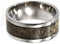 Deer Antler Overlay 8mm Comfort Fit Titanium Wedding Band, Size 10.75